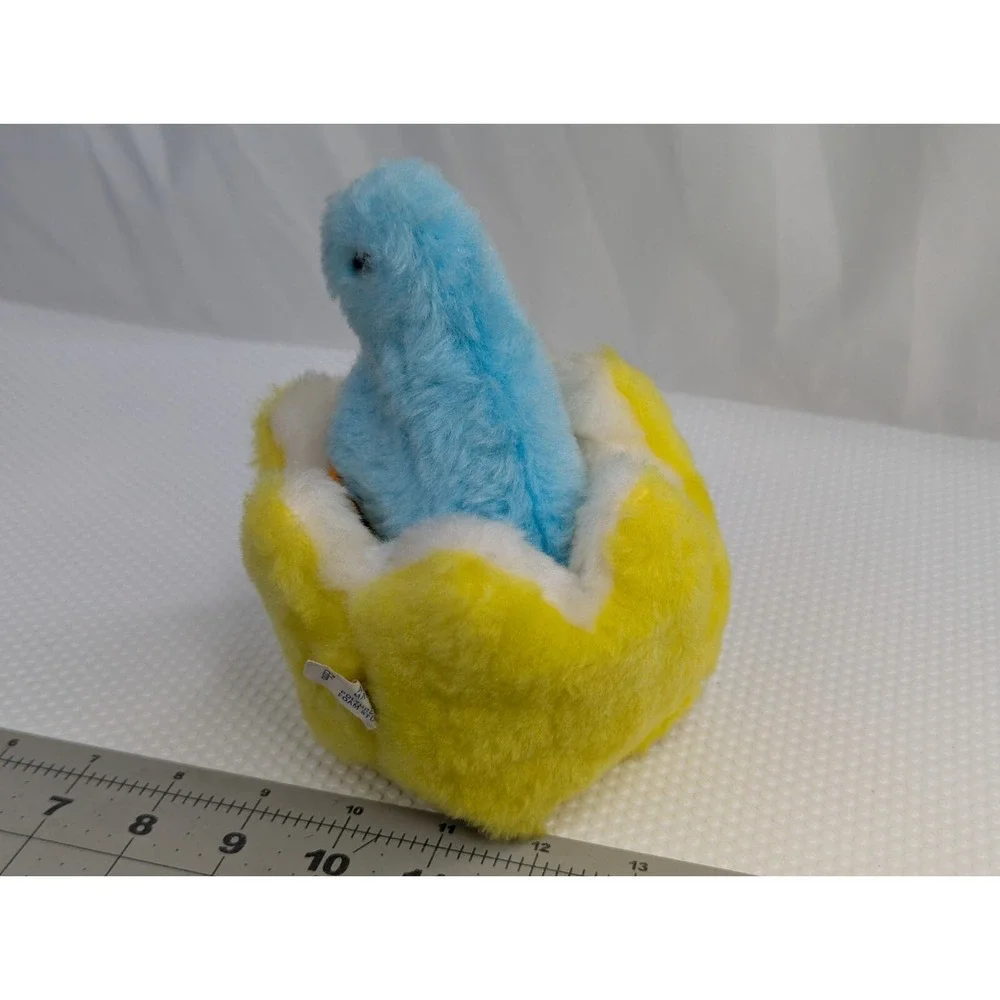 Eden Blue Bird Rattle‎ Plush Nest Yellow 7 Inch Vintage Paper Tag Stuffed Animal